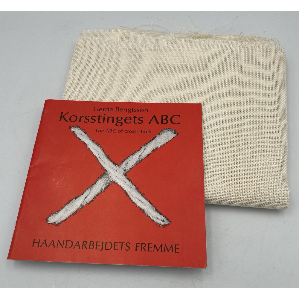 Vtg Gerda Bengtsson Danish Cross Stitch Book Korsstingets ABC Embroidery Fabric